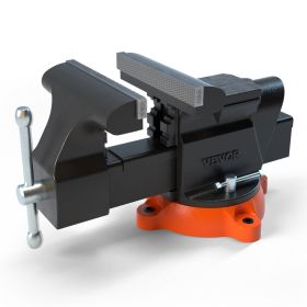 VEVOR 6.5" Bench Vise w/ 360°Swivel Locking Base & Two-way Jaw Ductile Iron