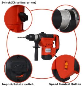 Rotary Hammer 1100W 1-1/2" SDS Plus Rotary Hammer Drill 3 Functions