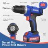 Pro 20V Electric Screwdriver Cordless Drill Power Driver Tools Set 3/8" with LED Work Light