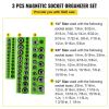 3-Pack Metric Magnetic Socket Organizers For Tool Box Organizer