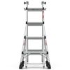 Aluminum Multi-Position Ladder with Wheels, 300 lbs Weight Rating, 17 FT