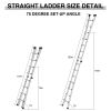 Aluminum Multi-Position Ladder with Wheels, 300 lbs Weight Rating, 17 FT