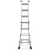 Aluminum Multi-Position Ladder with Wheels, 300 lbs Weight Rating, 17 FT