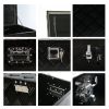 30 Inch Heavy Duty Black Aluminum 5 Bar Tread Tool long Box Truck Pickup Trailer Toolbox Underbody Storage+Lock+Keys (30.1"×12.8"×10.4")
